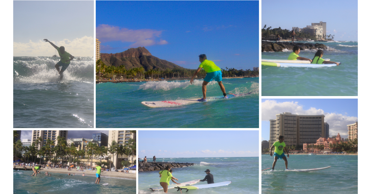 Surfing in Waikiki, Hawaii